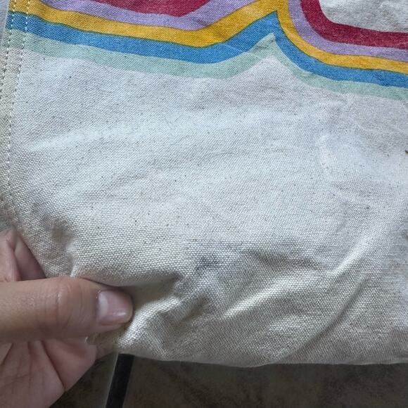 Madewell Insider Canvas Tote With Rainbow Wave‎ 19.5" x 16.75" - Picture 5 of 10